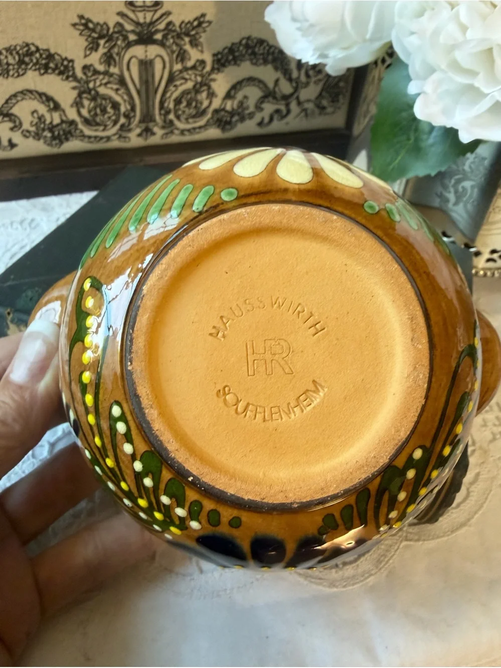 Hausswirth Pottery bowls ducks flowers vintage